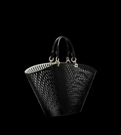 CUT OUT PATENT LEATHER LARGE PANIER