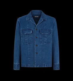 DENIM HERRINGBONE OVERSHIRT