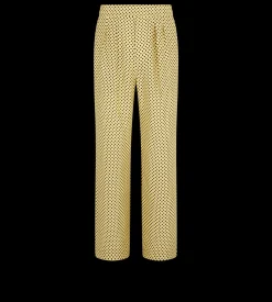 DIAMOND PRINT PEACHED SILK HABOTAI PLEATED LOUNGE PANTS