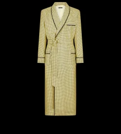 DIAMOND PRINT SILK TWILL ROBE