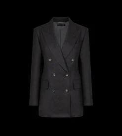 DOUBLE BREASTED PEAK LAPEL CASHMERE JACKET