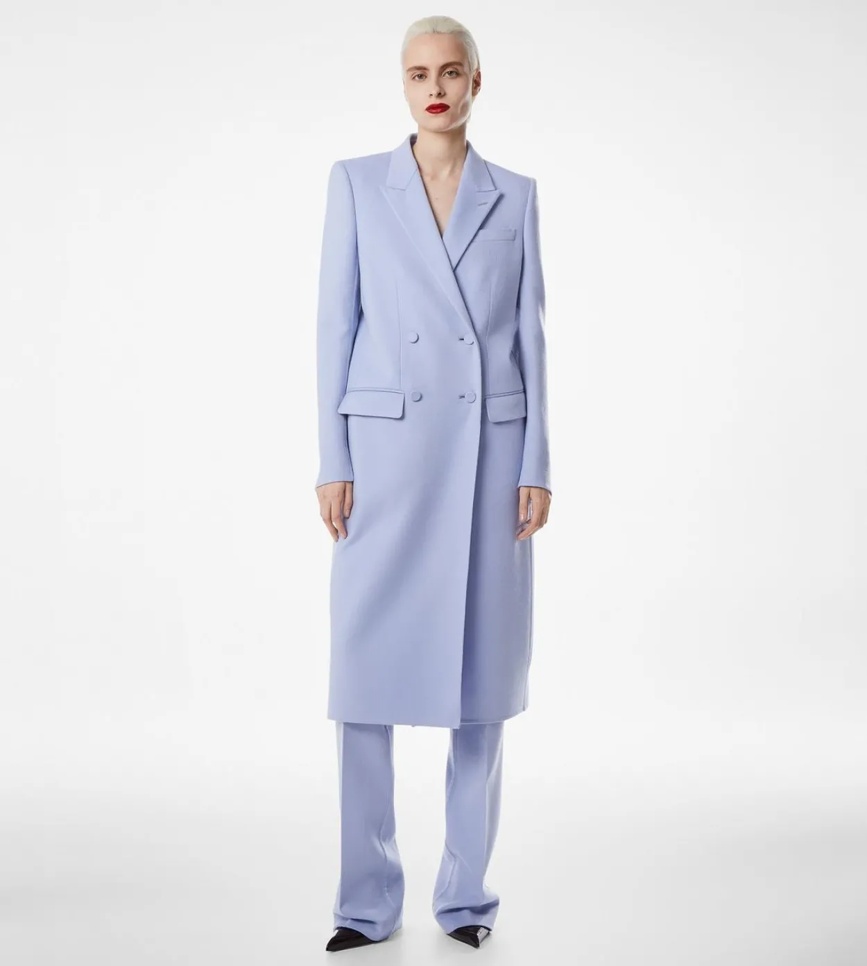 DOUBLE FACE LIGHT WOOL DOUBLE BREASTED COAT