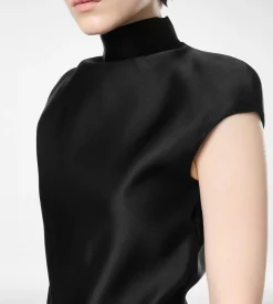 DOUBLE SILK DUCHESSE PLAYSUIT WITH CUT-OUT