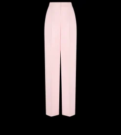 DOUBLE SILK SATIN HIGH-WAIST TAILORED WIDE LEG PLEATED STRAIGHT PANTS