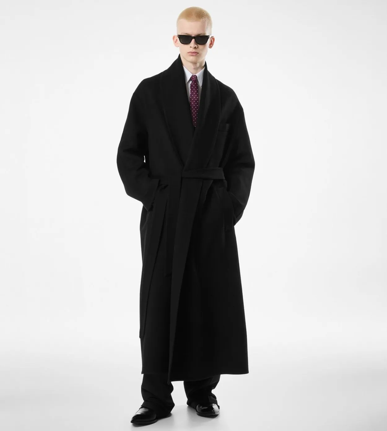 DOUBLE SPLITTABLE WOOL CASHMERE SHAWL COAT