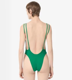 DOUBLE STRAP SWIMSUIT WITH TONAL TF LOGO