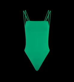 DOUBLE STRAP SWIMSUIT WITH TONAL TF LOGO