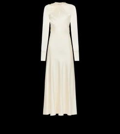 DRAPED COLLAR BIAS COCKTAIL DRESS