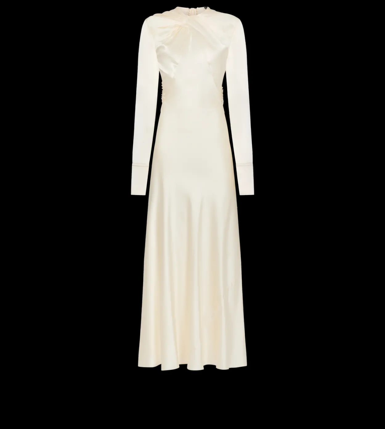 DRAPED COLLAR BIAS COCKTAIL DRESS