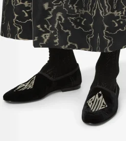 EMBROIDERED VELVET STEVEN SLIPPER