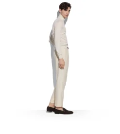 FINE GAUGE CASHMERE SILK ROLL NECK