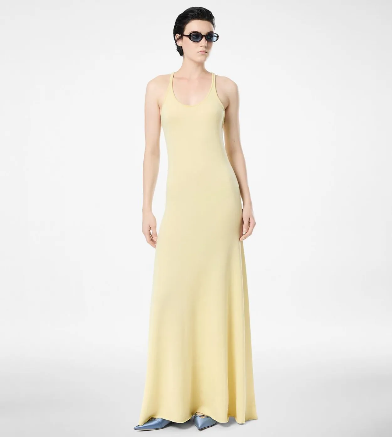 FINE MERINO SLEEVELESS LONG TANK DRESS