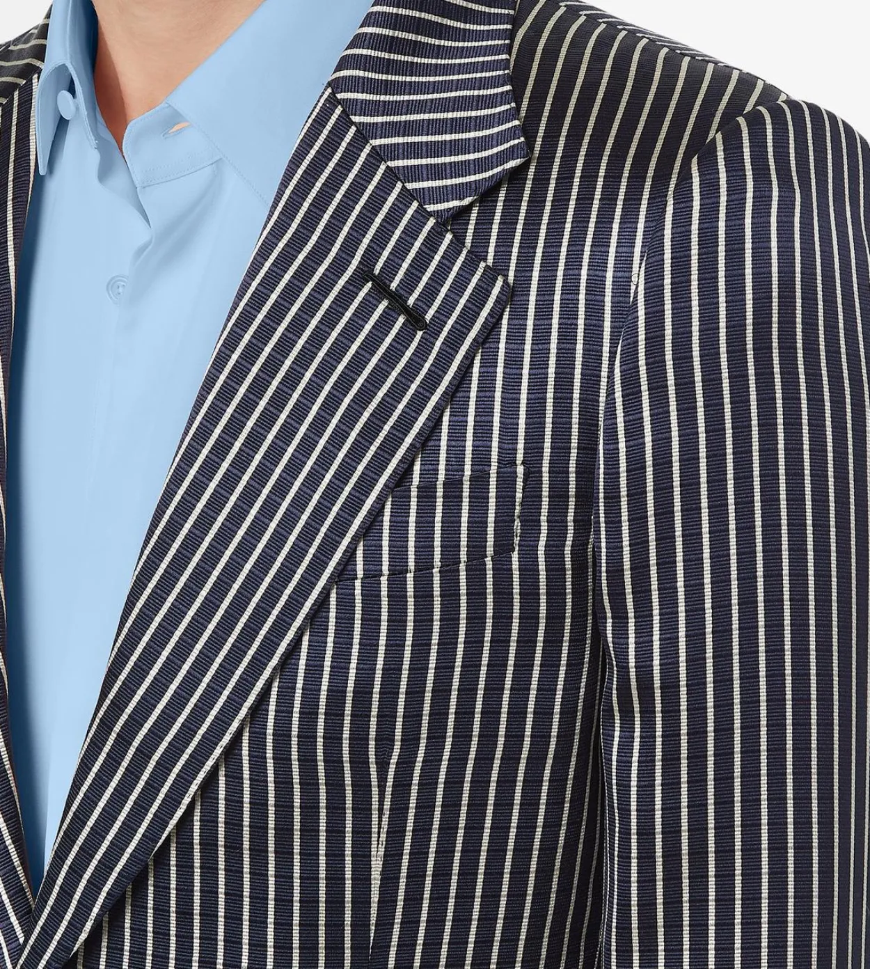 FLUID SILK FAILLE STRIPE JACKET