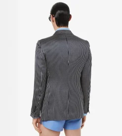 FLUID SILK FAILLE STRIPE JACKET