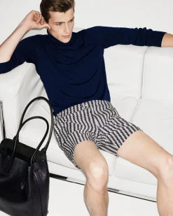 GEOMETRIC PRINT NYLON SWIM SHORT