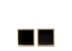 GOLD AND ONYX SQUARE CUFFLINKS