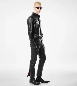 GRAIN LEATHER BIKER PANT