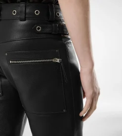 GRAIN LEATHER BIKER PANT