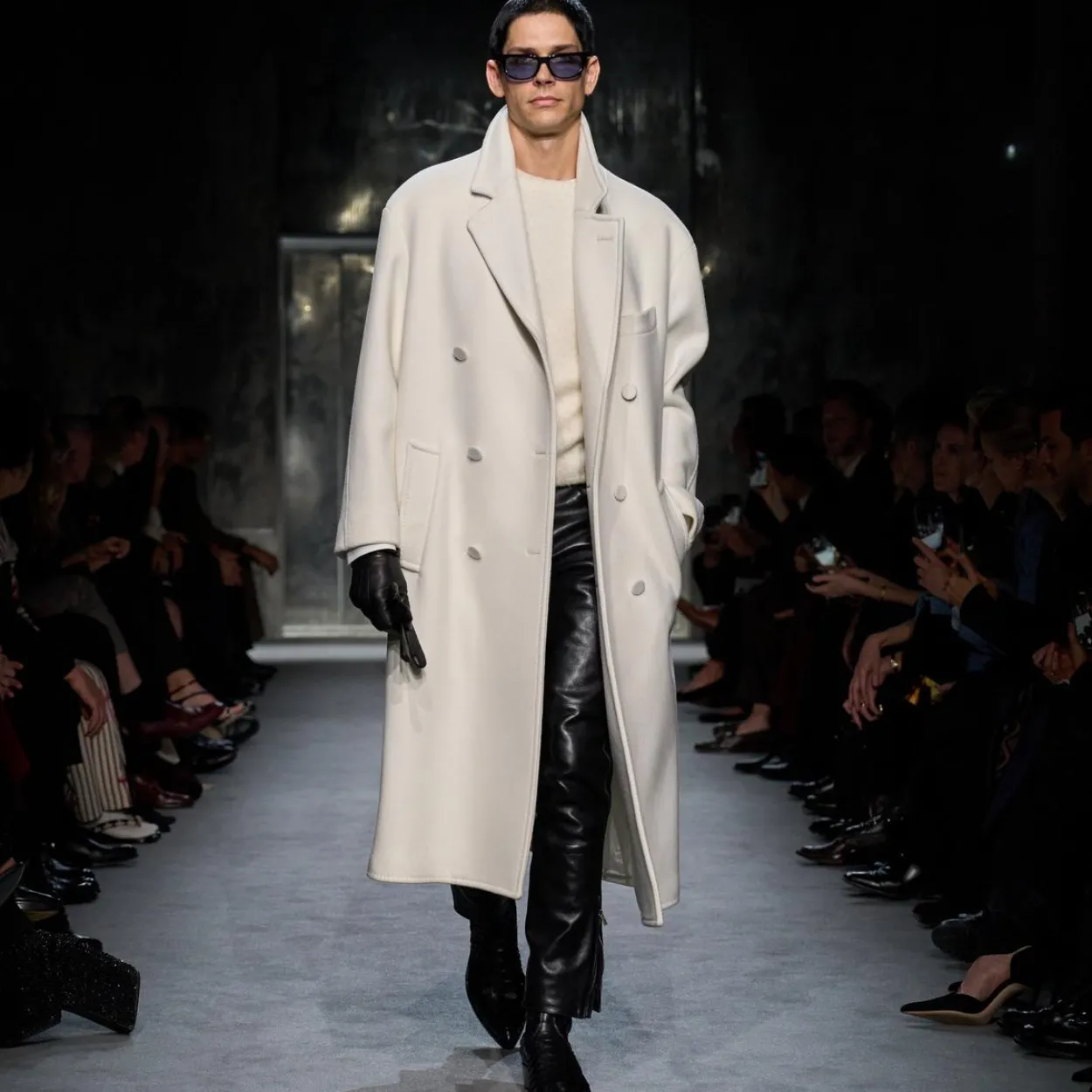 GRAIN LEATHER BIKER PANT