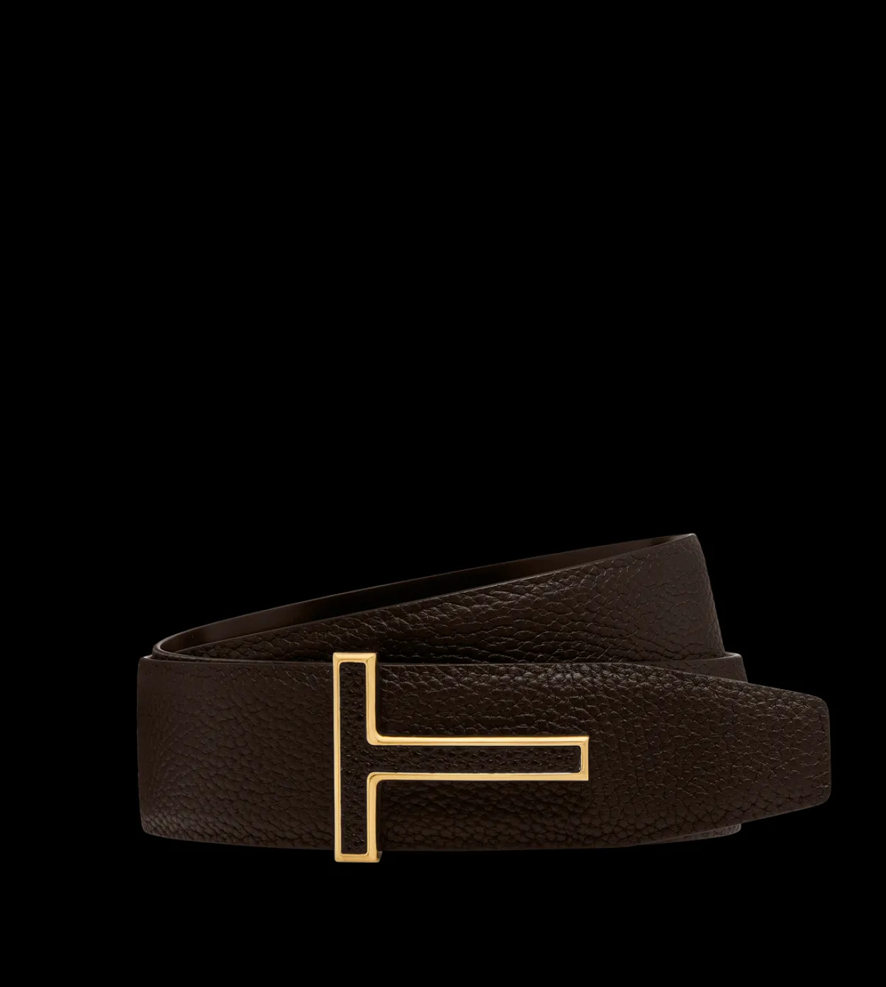GRAIN LEATHER INSERT BUCKLE T BELT
