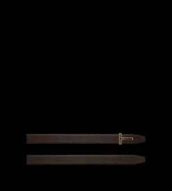GRAIN LEATHER INSERT BUCKLE T BELT