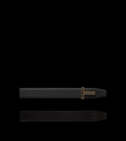 GRAIN LEATHER INSERT BUCKLE T BELT