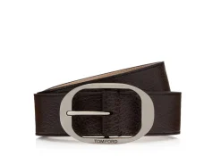GRAIN LEATHER OVAL BELT