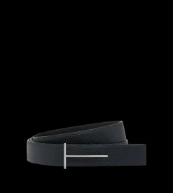 GRAIN LEATHER SLIM T REVERSIBLE BELT