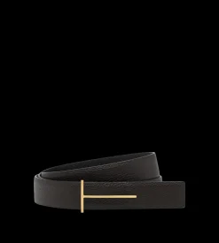 GRAIN LEATHER SLIM T REVERSIBLE BELT