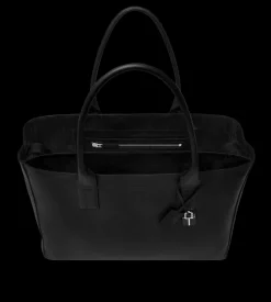 GRAIN LEATHER T-LINE EAST-WEST TOTE