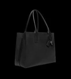 GRAIN LEATHER T-LINE EAST-WEST TOTE