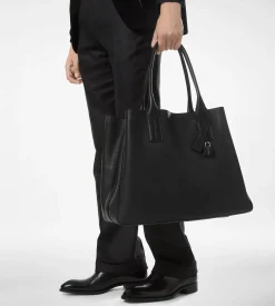 GRAIN LEATHER T-LINE EAST-WEST TOTE