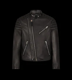 GRAIN LEATHER ZIP BIKER
