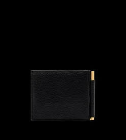 GRAINED LEATHER MONEY CLIP WALLET