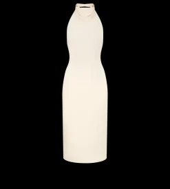 HALTERNECK SILK COCKTAIL DRESS WITH OPEN BACK