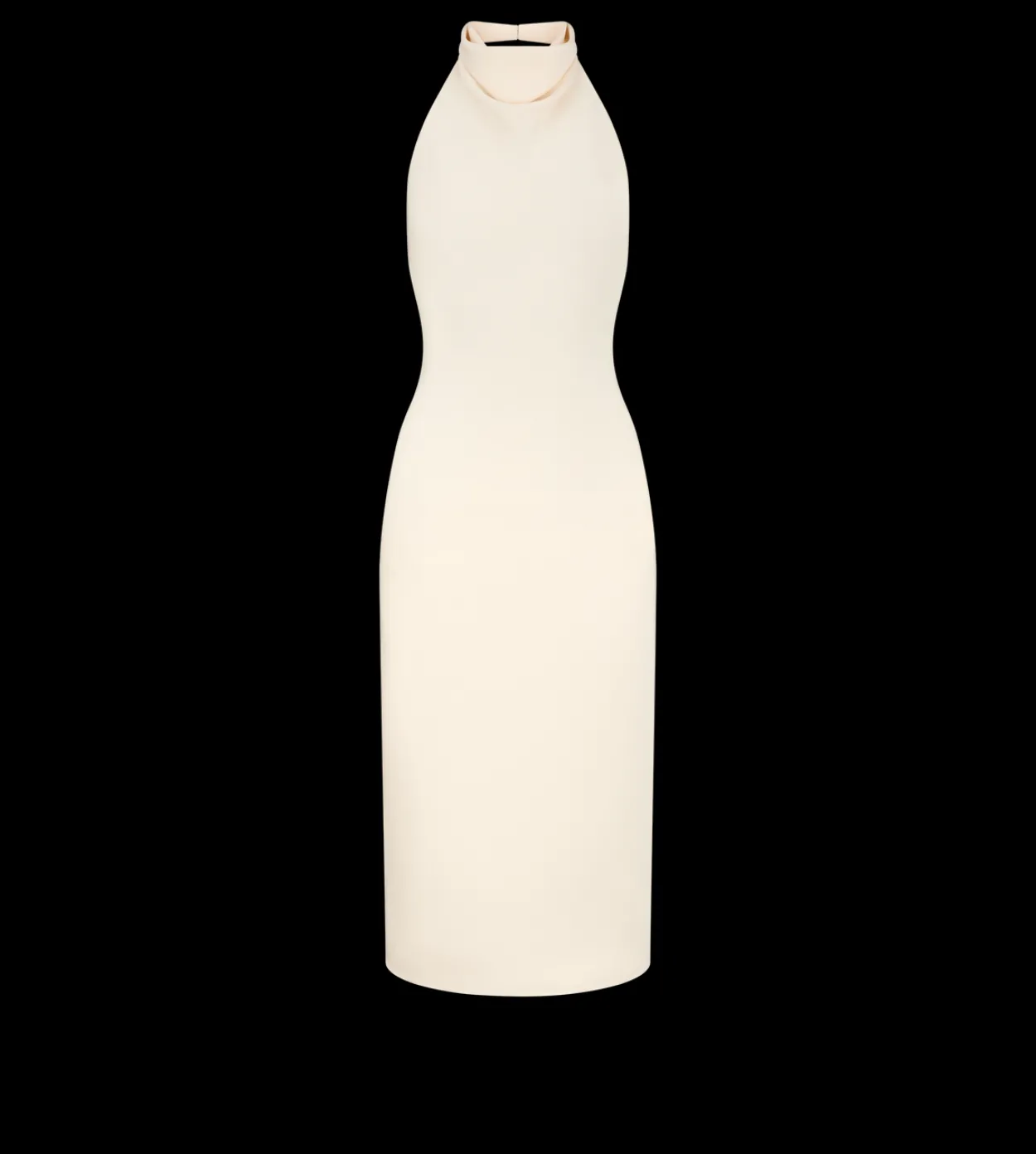 HALTERNECK SILK COCKTAIL DRESS WITH OPEN BACK