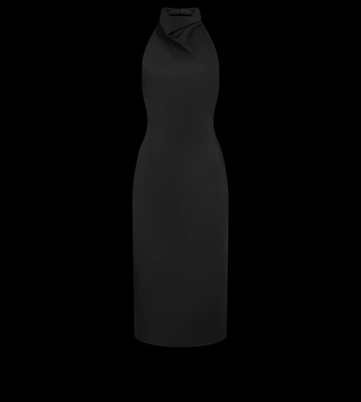 HALTERNECK SILK COCKTAIL DRESS WITH OPEN BACK