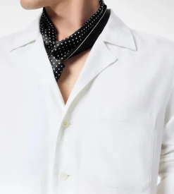 HERRINGBONE STRIPE PAJAMA OVERSHIRT
