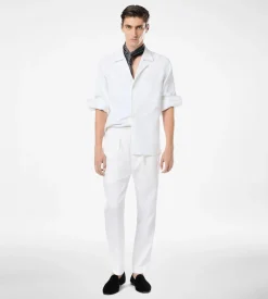 HERRINGBONE STRIPE PAJAMA OVERSHIRT
