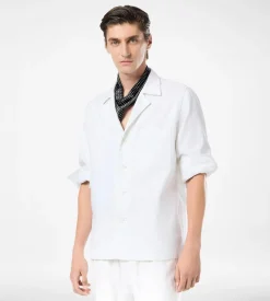 HERRINGBONE STRIPE PAJAMA OVERSHIRT