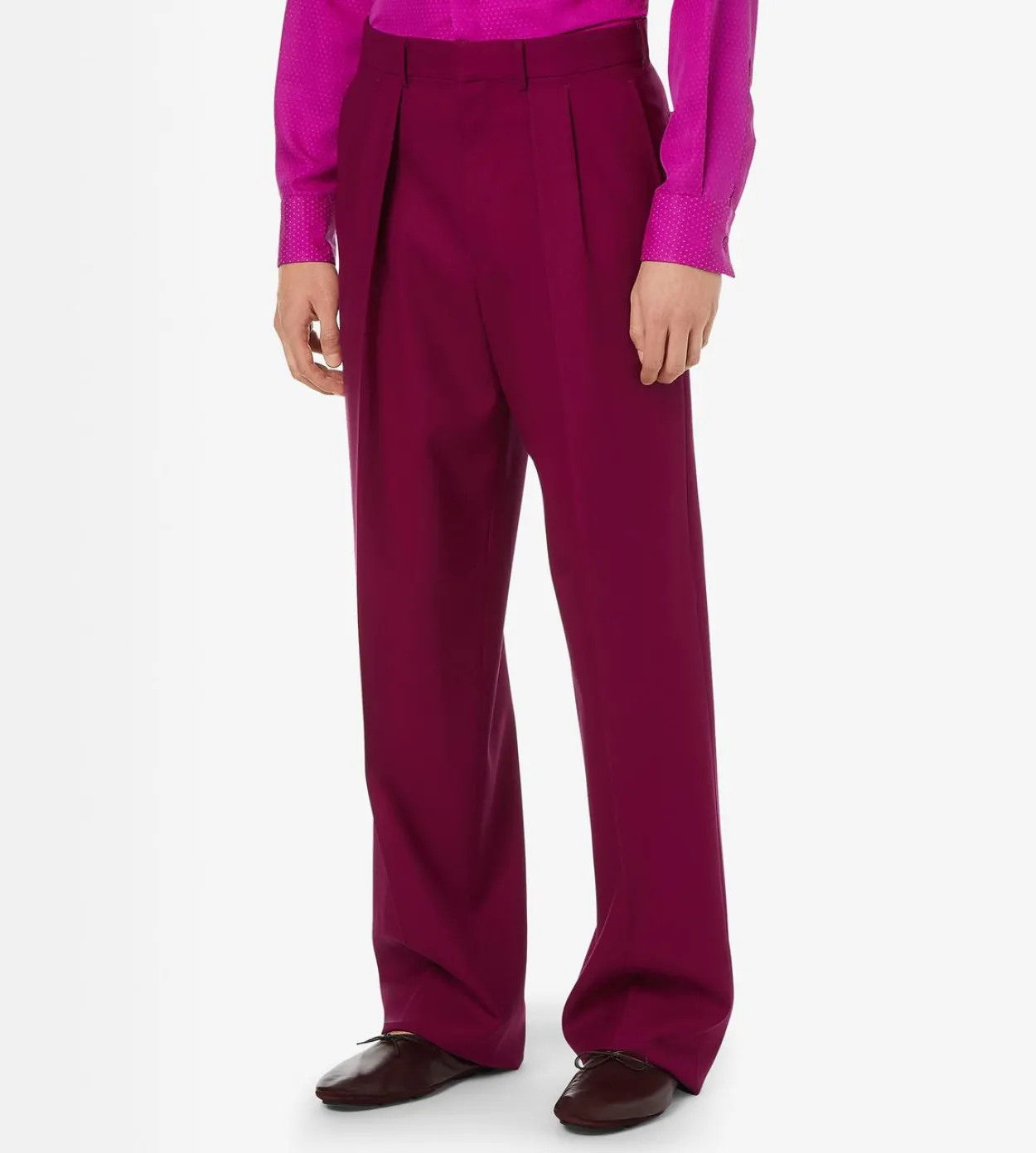 HIGH TWIST TWILL DOUBLE PLEAT PANT