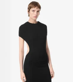 IMPOSSIBLE BACKLESS CAP SLEEVE EVENING DRESS WITH TRAIN