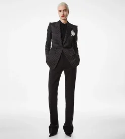 JACQUARD POLKA DOT DUCHESSE SINGLE BREASTED JACKET
