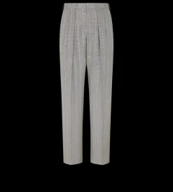 JACQUARD SHARKSKIN HERRINGBONE DOUBLE PLEAT PANT