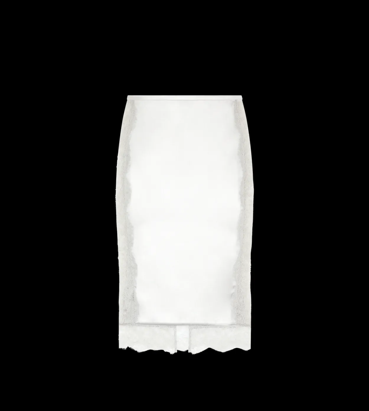 KNEE-LENGTH SKIRT WITH LACE INSERTS