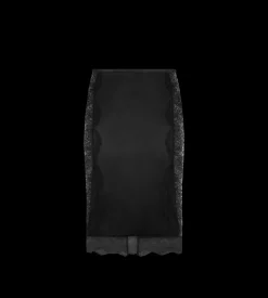 KNEE-LENGTH SKIRT WITH LACE INSERTS