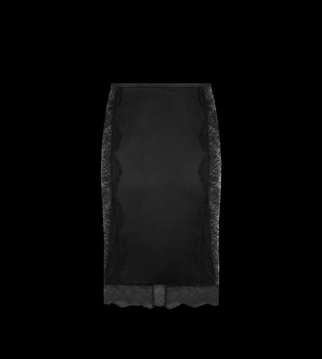 KNEE-LENGTH SKIRT WITH LACE INSERTS