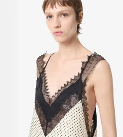 LACE-ENCRUSTED CAMISOLE MINI COCKTAIL DRESS