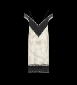 LACE-ENCRUSTED CAMISOLE MINI COCKTAIL DRESS