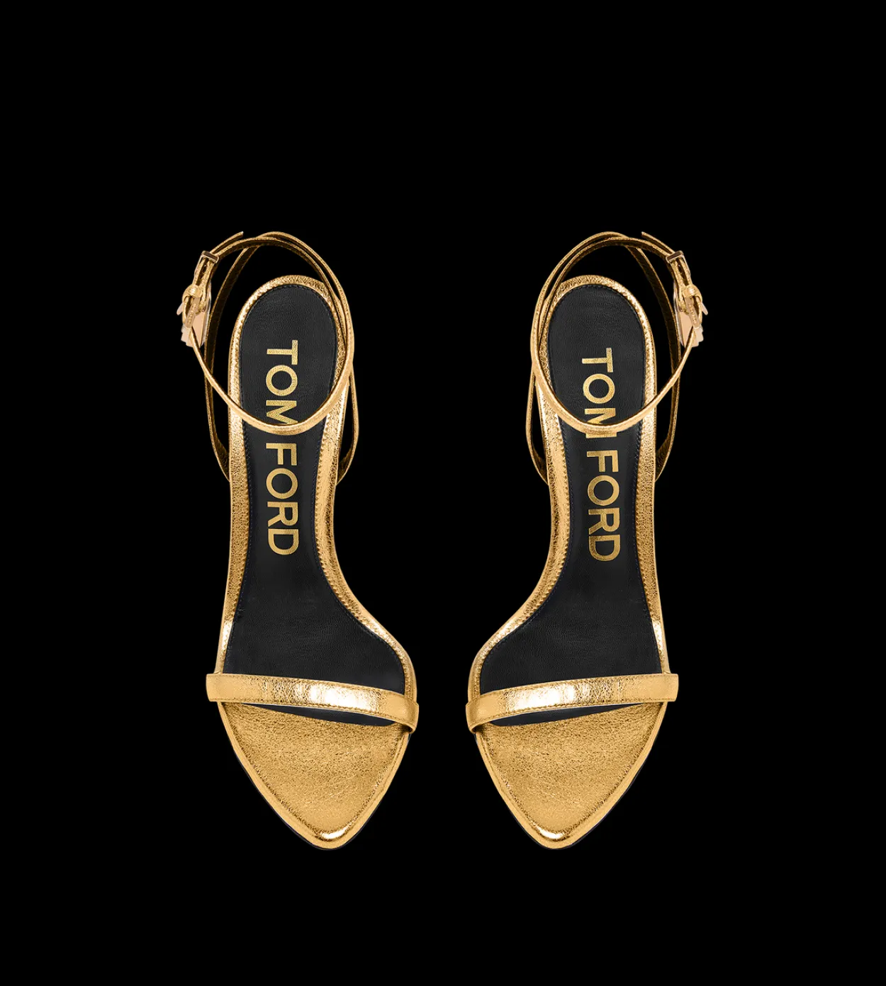 LAMINATED NAPPA LEATHER PADLOCK POINTY NAKED SANDAL